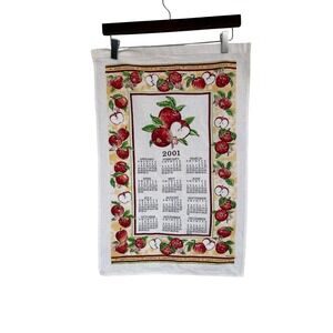 VTG Y2K Kay Dee Apple Country Orchard Kitchen Tea Towel Calendar Linen Cotton